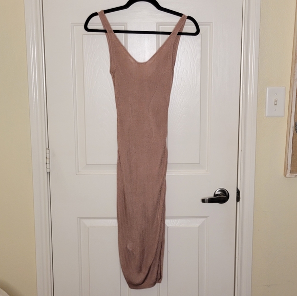 House of CB Ophir Mocha Rib Knit Vest Dress - Picture 4 of 11